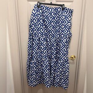 Boden Blue and White Maxi Skirt - US 20/22